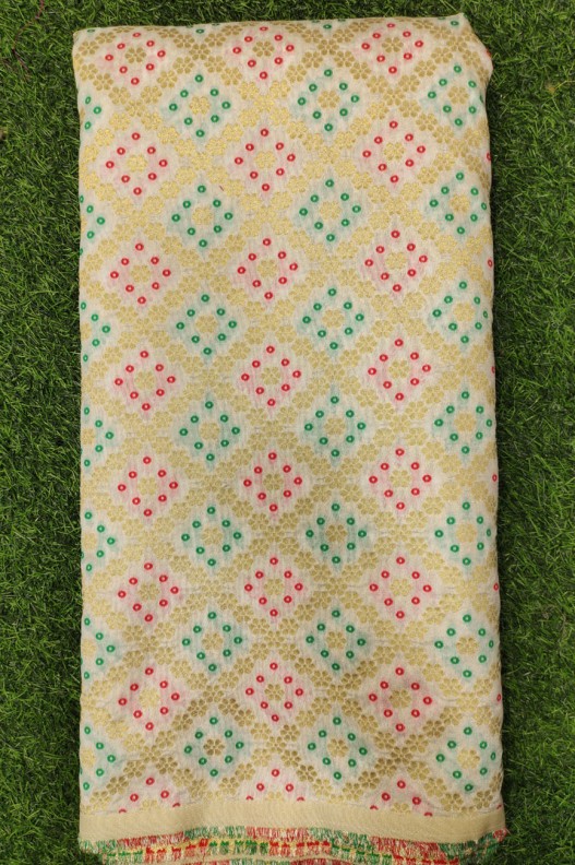 Multi Color Dyeable Broket Fabric